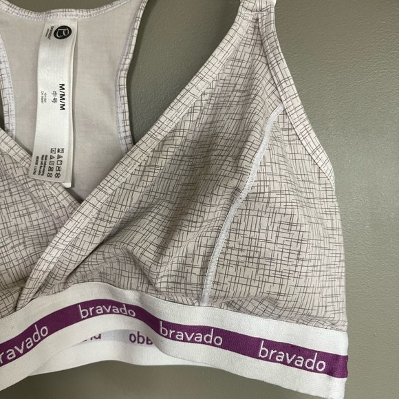 Bravado Designs Original Nursing Bra Crosshatch Grey Sz Medium Wireless Bralette - Picture 9 of 16